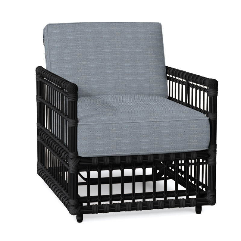Newport Woven Spring Lounge - Onyx, Rollo Chambray, Welt, Onyx