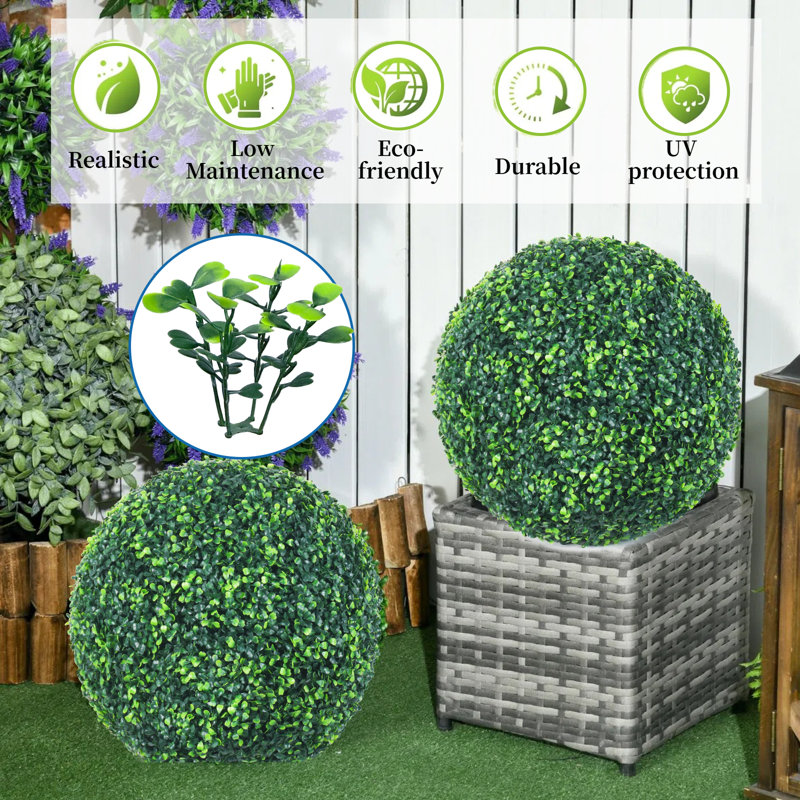 2pcs Artificial Boxwood Ball 22 Inch, 22"