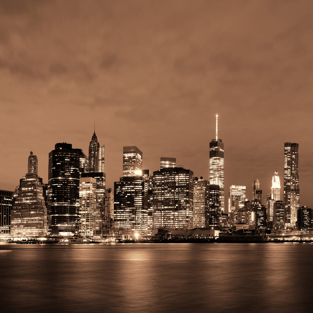 Manhattan bei Nacht von Songquan Deng - Drucken