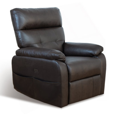 Fauteuil inclinable Power Zero Gravity, fauteuil inclinable en cuir PU avec ports USB et Type-C, poches latérales, fauteuils inclinables surdimensionnés pour adultes avec soutien lombaire