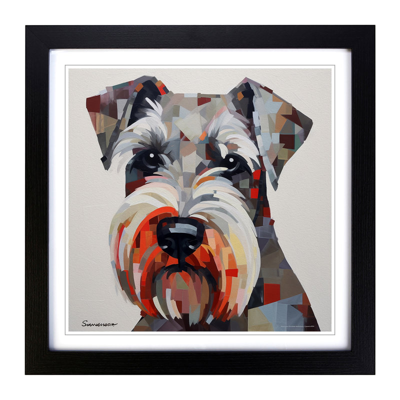 Schnauzer Constructivism Framed Print, Black