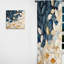 «Beige and Blue Minimalisme Leaves Collage» - rideau occultant à motif floral - 1 panneau-107808360