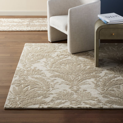 Tapis damassé en laine taupe NICOLE MILLER New York
