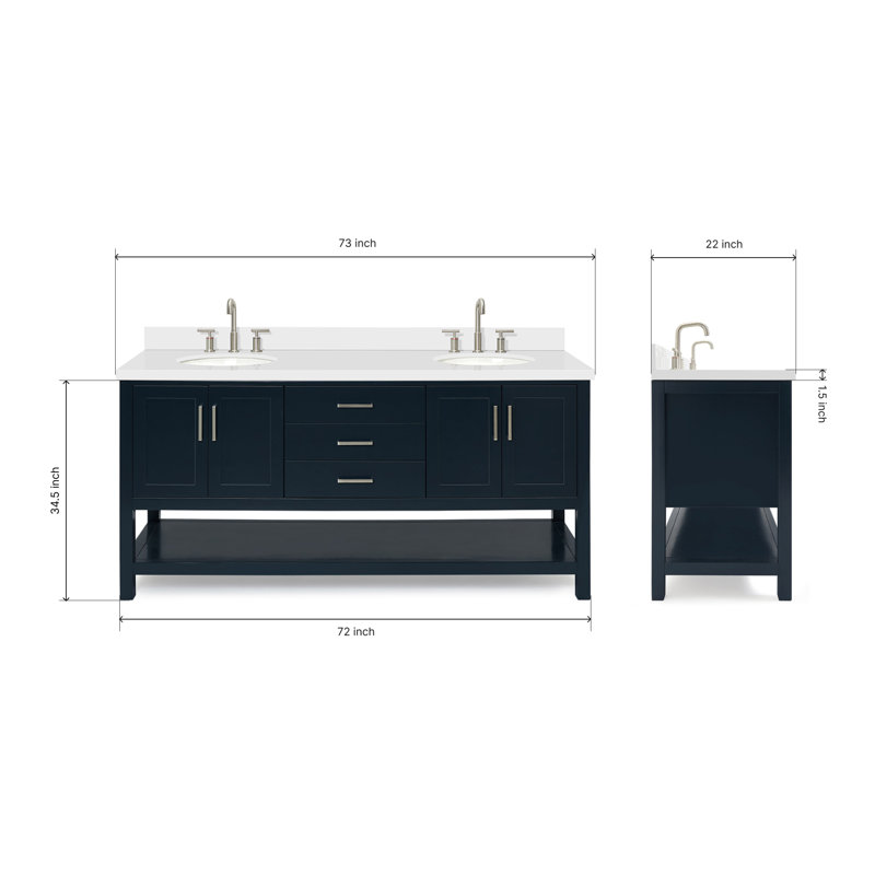 Magnolia Bath Vanity Oval Basin S073DWQ, Midnight Blue, Oval