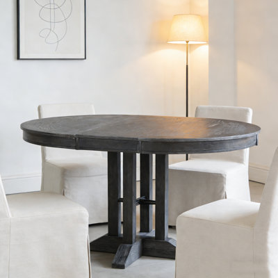 Farmhouse Extendable Round Dining Table, Multi-Size Kitchen Dining Room Furniture For Family Gatherings
