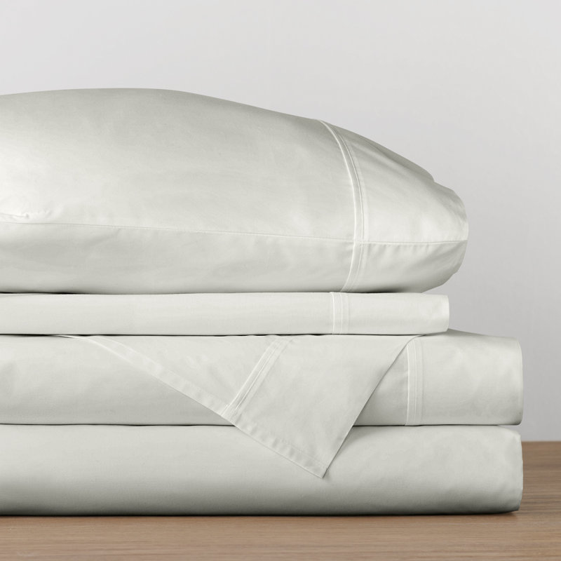 Coyer Classic Cotton Percale Sheet Set, Full Sheet Set + 1 Fitted Sheet + 2 Pillowcases, Sage