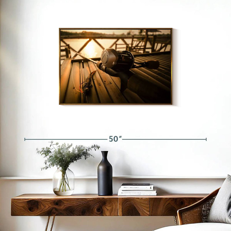 Ensemble de pêche à l'achigan, Cadre flottant doré, 31 po x 21 po