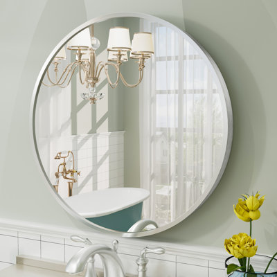 Amara Tempered Glass and Aluminum Alloy Framed French Cleat Mounted Wall Mirror with 5-Year Warranty