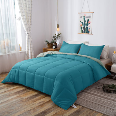 Ensemble d'édredon matelassé toutes saisons en duvet synthétique - ensemble de literie réversible - lavable à la machine