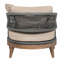 Chaise d'extérieur Orbit en bois d'eucalyptus vieilli avec corde grise et coussins en oléfine taupe
