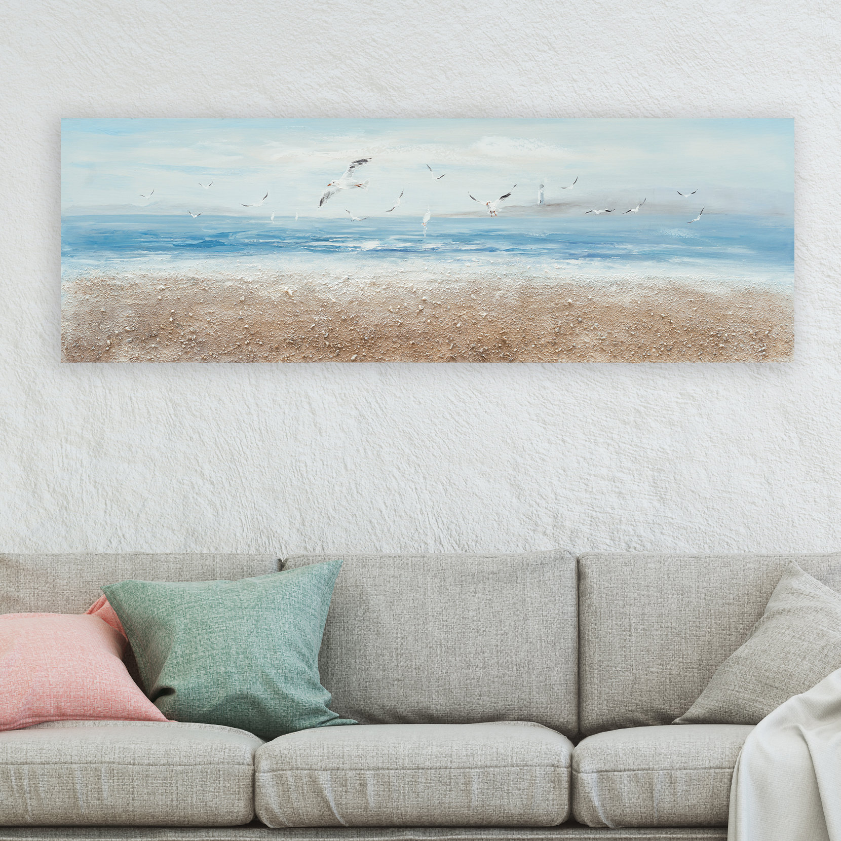 Rosecliff Heights On the Beach - Wrapped Canvas Panoramic Painting ...