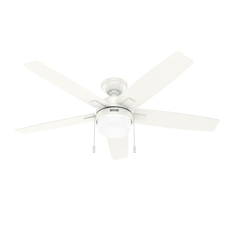 44" Anisten ENERGY STAR® 5-Blade Standard Ceiling Fan with Pull Chain and LED Light Kit Included, 4.14" H x 52" W x 52" D