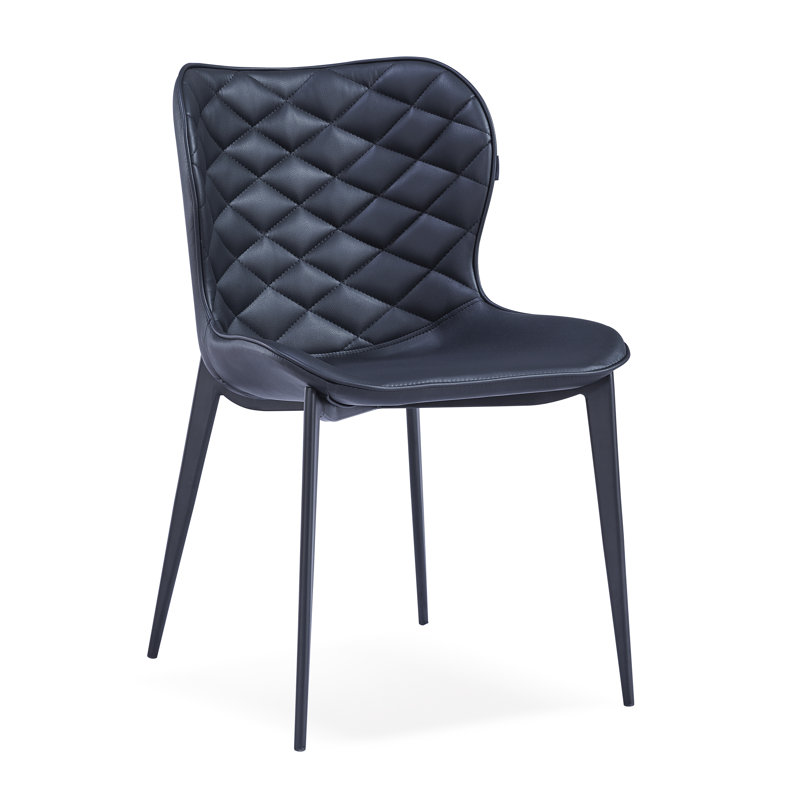 Stacia 18'' H Upholstered Metal Side Chair, Black, Black