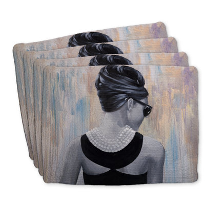 Audrey Hepburn Braided Polyester Placemats Set of 4 - Home Decor