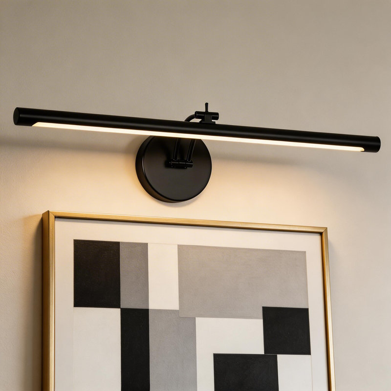 Applique murale à DEL 23,6 po avec bras articulé réglable à intensité variable noire