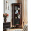 Armoire de coin en verre noyer français