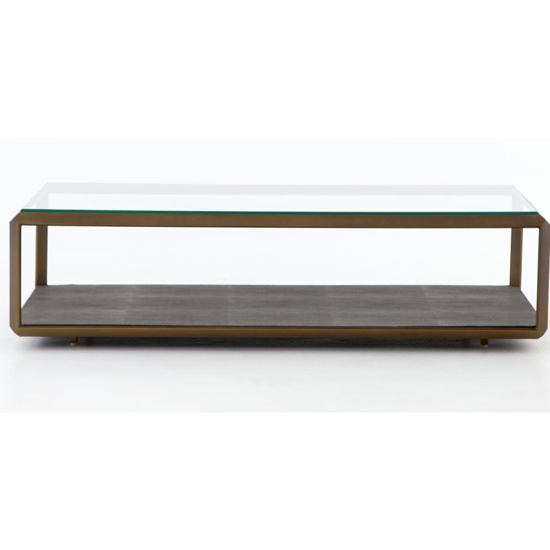 Table basse avec rangement Parkston, Laiton antique