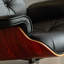 Chaise longue pivotante en cuir fleur et repose-pieds avec accoudoirs-600444669-740053447