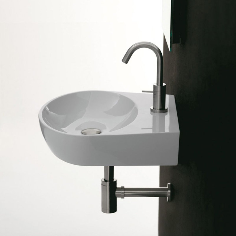 Lavabo de salle de bain mural en céramique 19,5 "avec trop-plein H10