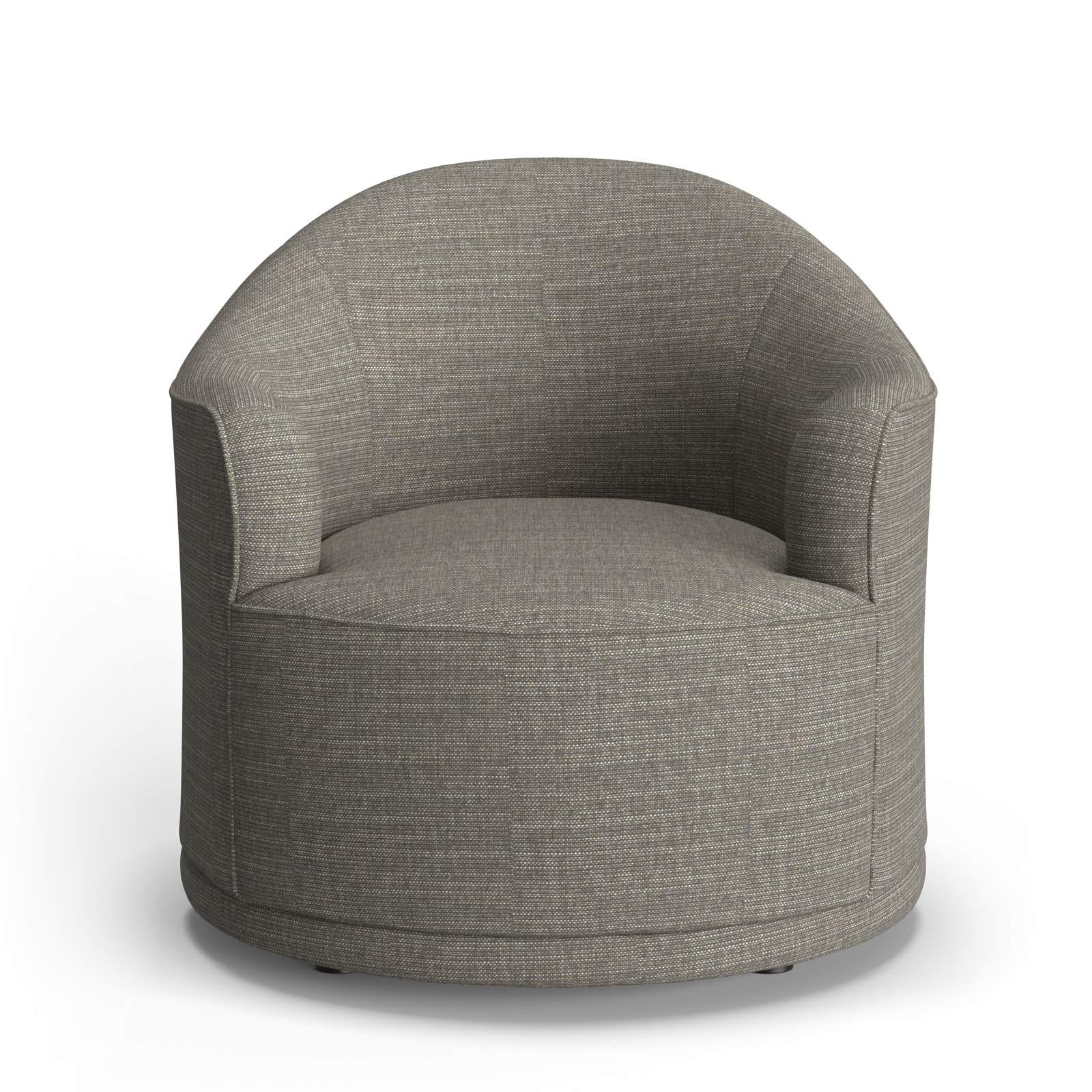Rumi Upholstered Swivel Barrel Chair, Slate Linen Blend