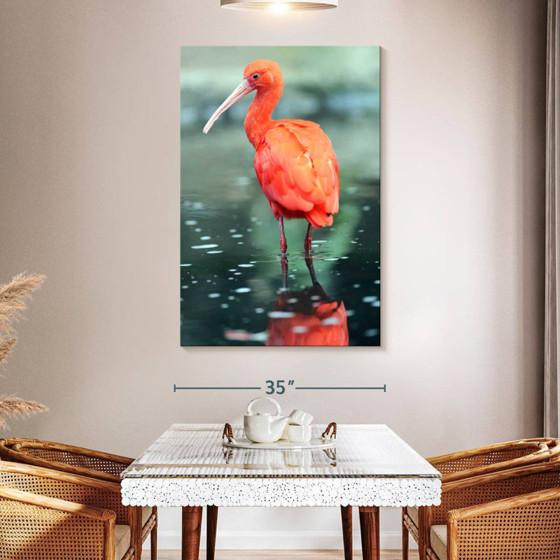 Brampt Scarlet Ibis Bird, 24" H x 16" W