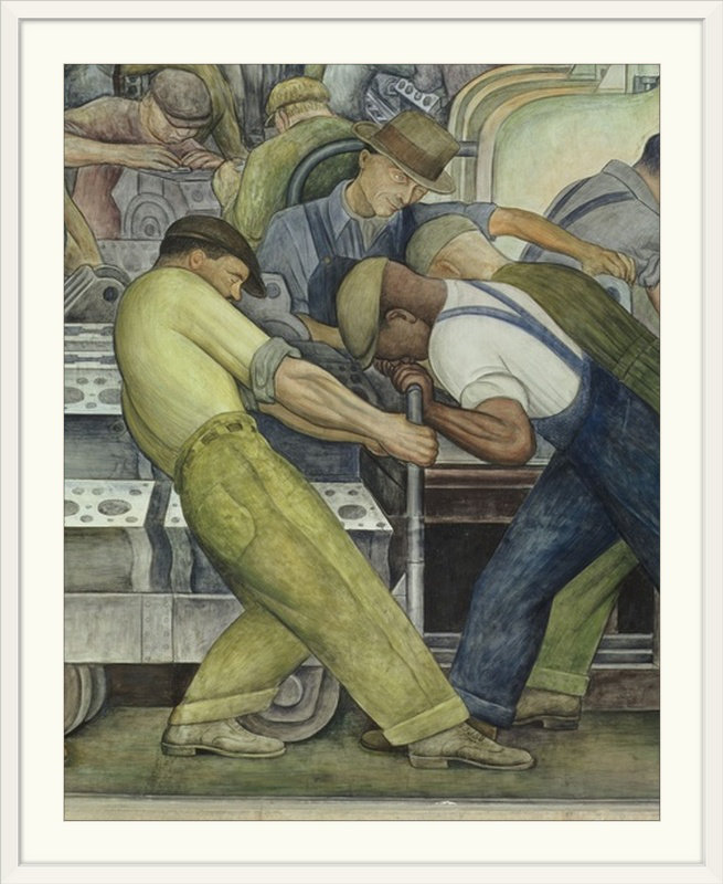 « détroit industry, north wall, 1933 » par print Diego Rivera, H 10 po x l 8 po x P 1,5 po, Toile