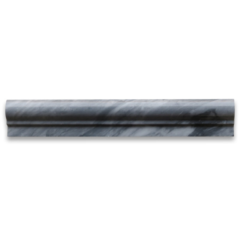 Bardiglio 2" x 12" Marble Grid Mosaic Wall & Floor Tile, Dark Gray