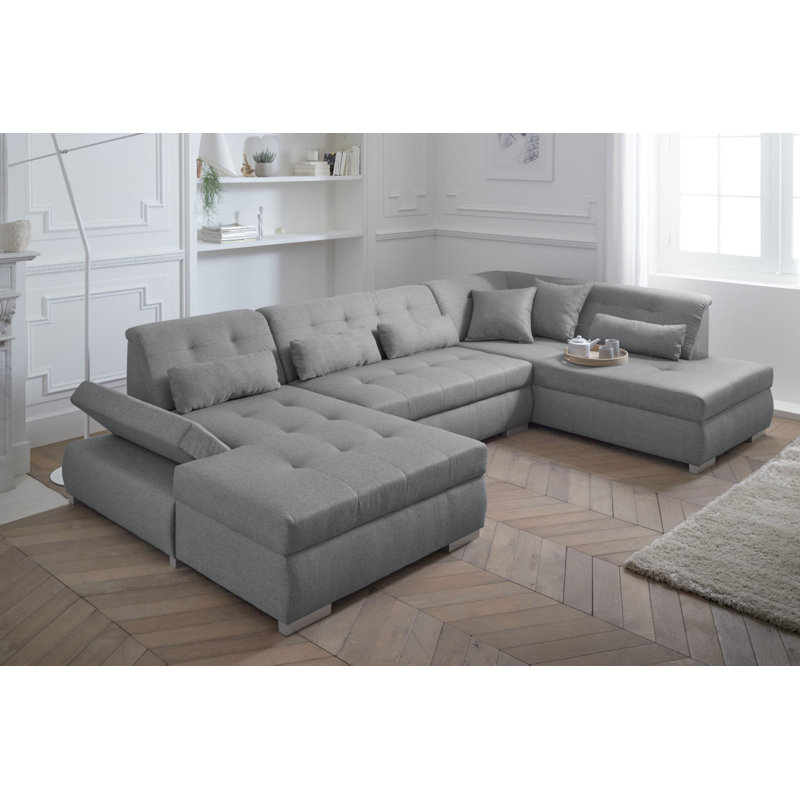Vermont 7 Seater Corner Sectional, Right Hand Facing, Light Grey