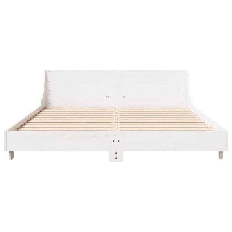 Solid Wood Bed, 120 x 200 cm, White