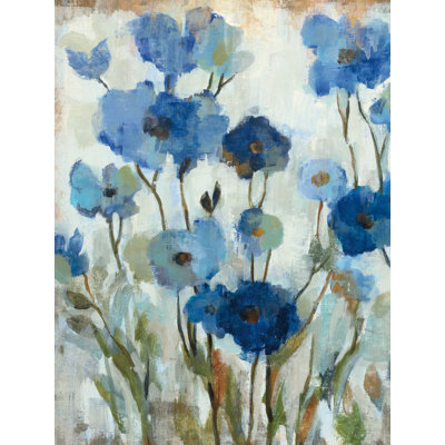 «Abstracted Floral in Blue II» par Silvia Vassileva - reproduction d'art sur toile tendue