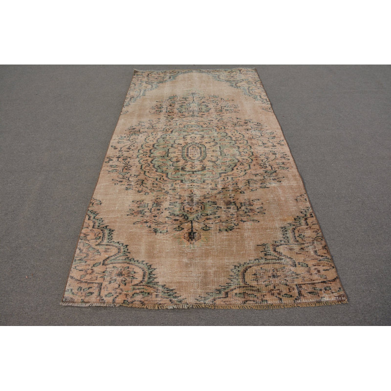 Boho Rug, Modern Rug, Vintage Rugs, Turkish Rugs, Handwoven Rug, 4.2x8 ft Area Rug, Beige Boho Rug