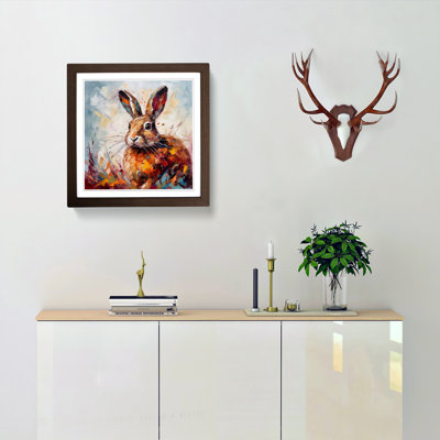 Rabbit Palette Knife No.5 - Single Picture Frame Print on Wood