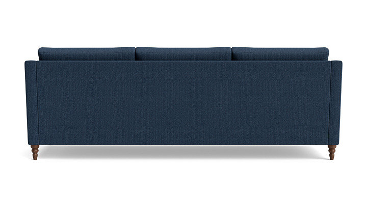 Vera Sofa (95"), Walnut Finish (Turned), Performance Weave - Navy