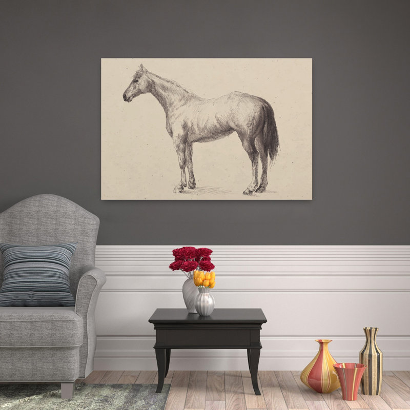 Reproduction d'art mural cheval debout, 32" H x 48" W