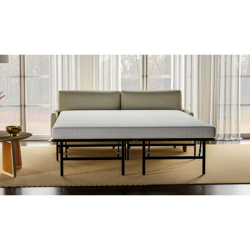 Matelas pour grand lit, 4,64 po, mousse à mémoire de forme de 1 po et mousse à haute densité de 3,72 po, tricot de 280 g / m², lit à bascule blanc et gris de 4,64 po de hauteur, tricoté à 100%, antidérapant
