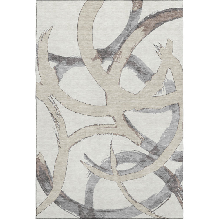 Premium Machine Washable Mayfield AMF1022 Circles Rug
