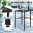 Outdoor 5-piece PVC-coated polyester Bar Set, Height Back Bar Stools And Umbrella Hole