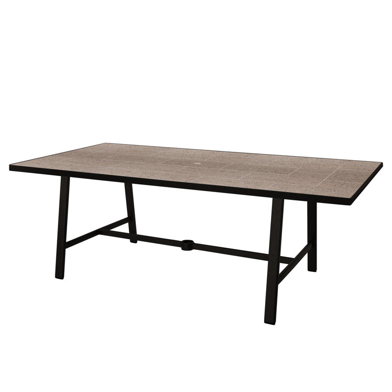 Marin Outdoor Rectangle Dining Table, Canyon Taupe, Carbon Black