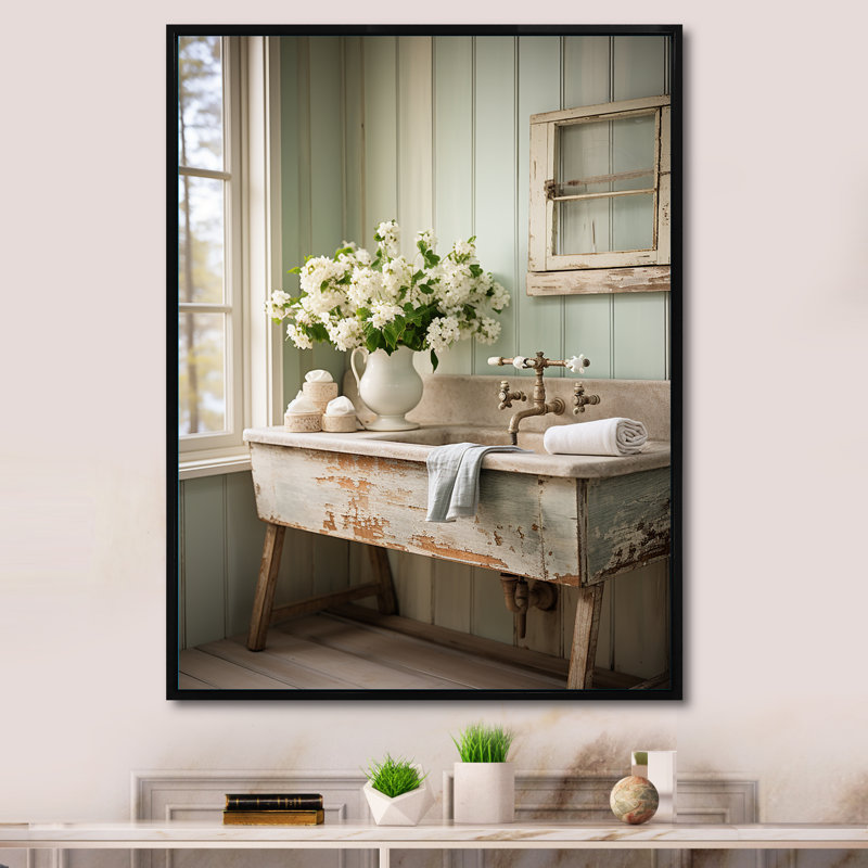 Maxon Laundry Room Farmhouse Vintage - Laundry Wall Art for Living Room, Single Picture Framed, 32" H x 16" W, Black