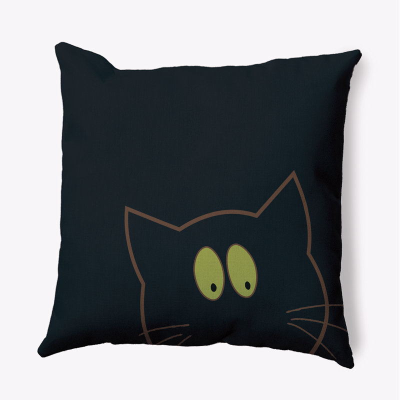 Coussin décoratif à imprimé animal, Noir, 20 po x 20 po