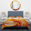 Orange Abstract Warm Fractal Design VII - Abstract Duvet Cover Set - Microfiber Polyester