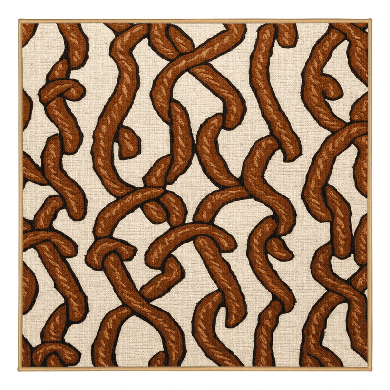  Tapis lavable avec desserts bretzels, Carré 4 pi
