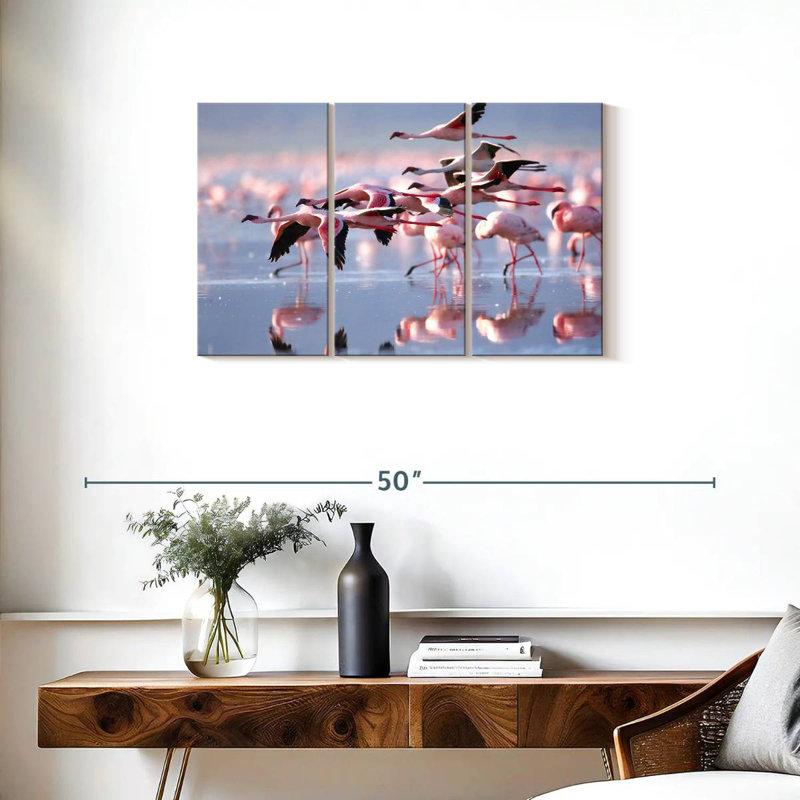 Brampt Lesser Flamingos, 20" H x 33" W