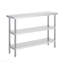 Table de préparation des aliments en acier inoxydable, table de travail de cuisine commerciale de 14 x 48 x 34 pouces, avec 2 tablettes réglables, table de préparation en métal robuste pour barbecue, cuisine, maison et garage