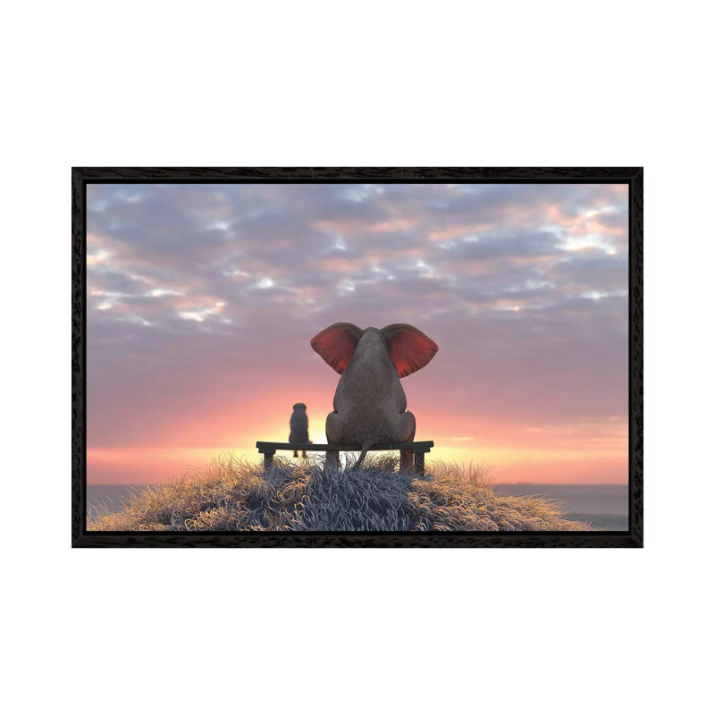 Print on Canvas, 66.04cm H x 101.6cm W x 3.81cm D, Black Floater Framed