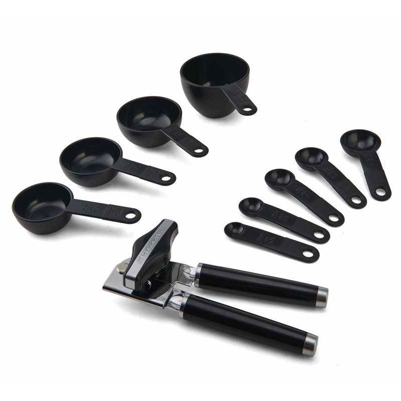 Black Stainless Steel and Plastic 15-Piece Kitchen Tool Set