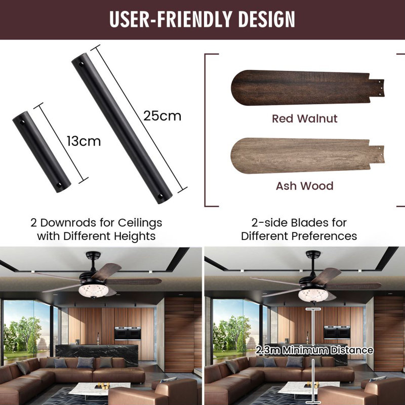Layza Ceiling Fan with Light Kit
