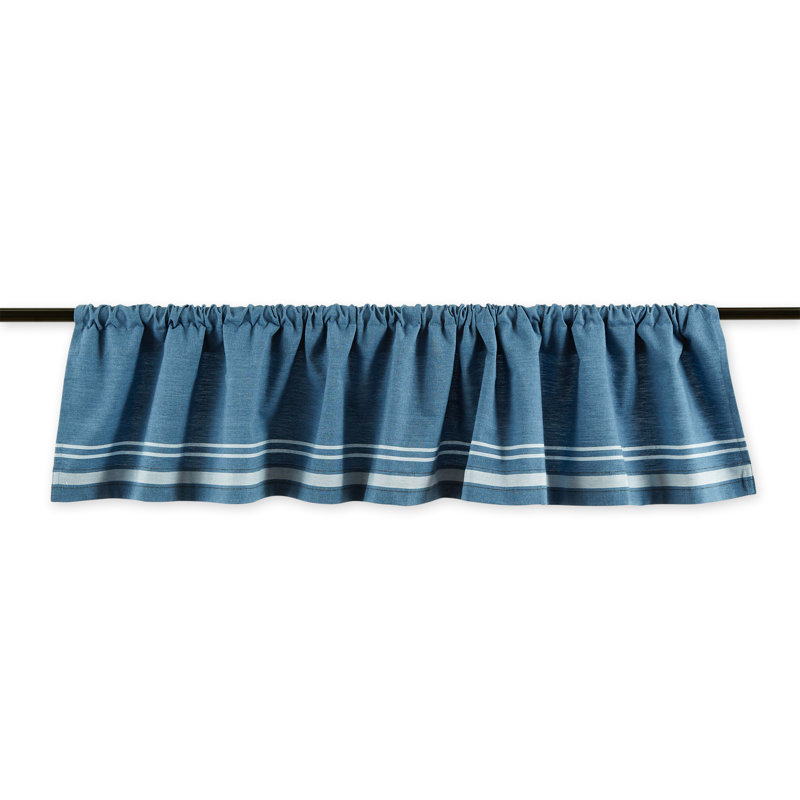 Cantonnière grise à rayures françaises 72 x 14, Bleu
