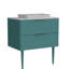 Meuble-lavabo de 30 po en aigue-marine, autoportant pour salle de bain moderne, rangement spacieux, construction - aigue-marine rayé, lavabo en céramique inclus, rails de fermeture amplement lisses-1750584066