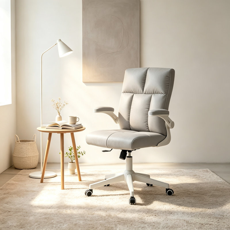 Fauteuil de bureau personnel Pu, bureau ergonomique, fauteuil de direction pour ordinateur, fauteuil pivotant avec accoudoirs